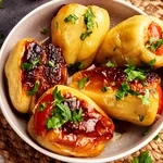 Ardei umpluți cu influențe mexicane. O rețetă cum sigur nu ai mai încercat cu carne de curcan, porumb și fasole roșie
