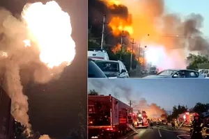 Ce a mai rămas din Crevedia după exploziile puternice la stația GPL. Locul arată ca în război