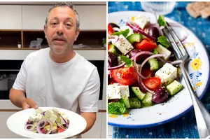 Rețeta lui chef Sorin Bontea de salată grecească. Secretul care o face să aibă gust autentic