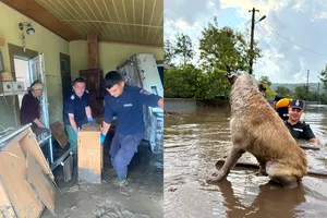 Inundațiile din Galați și Vaslui, în imagini. Cum au luptat pompierii și oamenii cu furia apelor