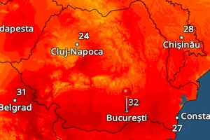 Prognoza meteo pentru vineri, 27 iunie: Caniculă puternică în sudul României. Vijelii și grindină pe arii restrânse în restul țării
