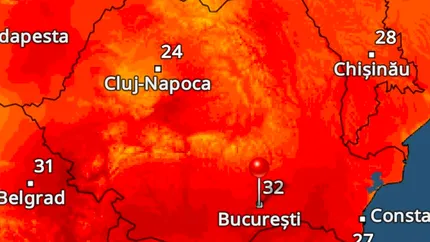 Prognoza meteo pentru vineri, 27 iunie: Caniculă puternică în sudul României. Vijelii și grindină pe arii restrânse în restul țării