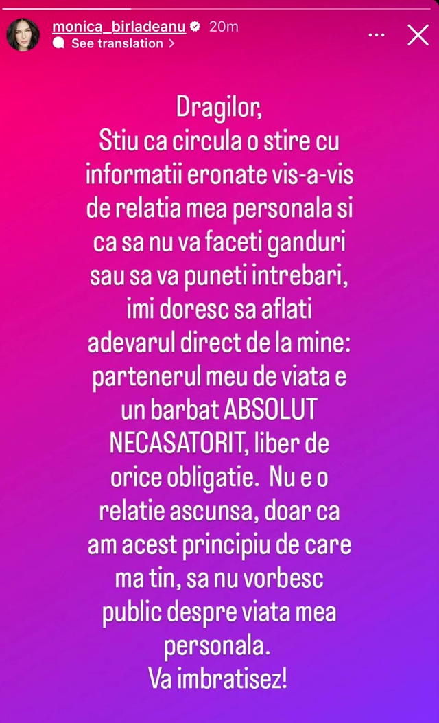 Monica Bîrlădeanu rupe tăcerea despre relația cu noul iubit, Valeriu Gheorghiță: “Îmi doresc să aflați adevărul direct de la mine” 