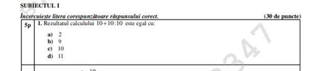 Exercițiu matematică
