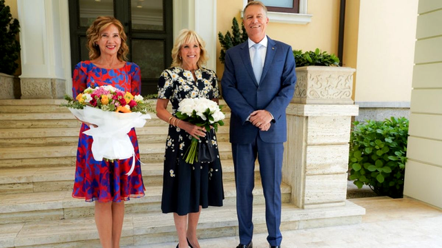 Jill Biden alături de Klaus Iohannis și soția sa, Carmen