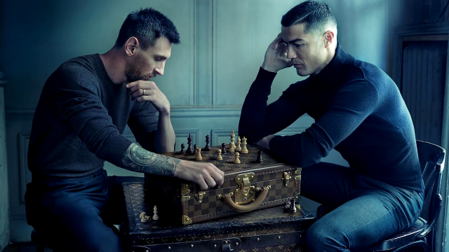 Imaginea cu Lionel Messi și Cristiano Ronaldo jucând șah a adunat zeci de milioane de aprecieri