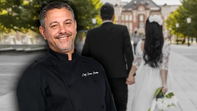 Imagine nemaivăzută cu chef Sorin Bontea și soția lui din ziua nunții. Eu m-am însurat la 24 de ani, dar cred că m-am maturizat undeva după 40