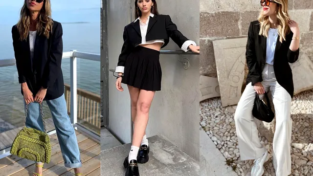 Un sacou negru, 5 ţinute diferite. Cum poţi purta această piesă vestimentară ca să fii mereu în centrul atenţiei