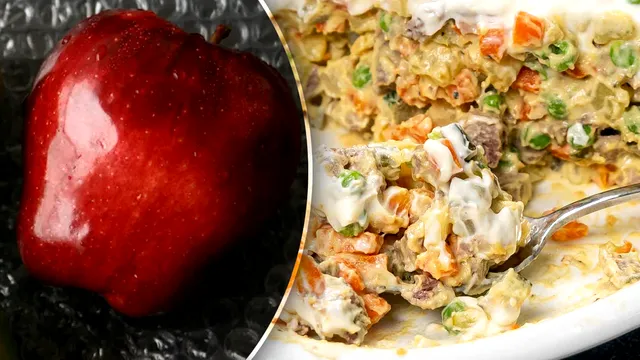 De ce să pui măr în salata de boeuf. Rețeta de care nu te vei mai sătura