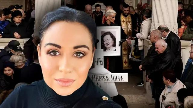 Cine este bărbatul care le-a susținut pe Oana Roman și fiica ei, la înmormântarea Mioarei Roman: ”Isa a stat mai mereu sprijinită de un domn”
