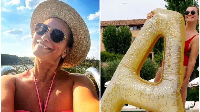 Imagini rare cu Andreea Esca în costum de baie. Cum arată vedeta Pro TV, la 51 de ani, la plajă FOTO