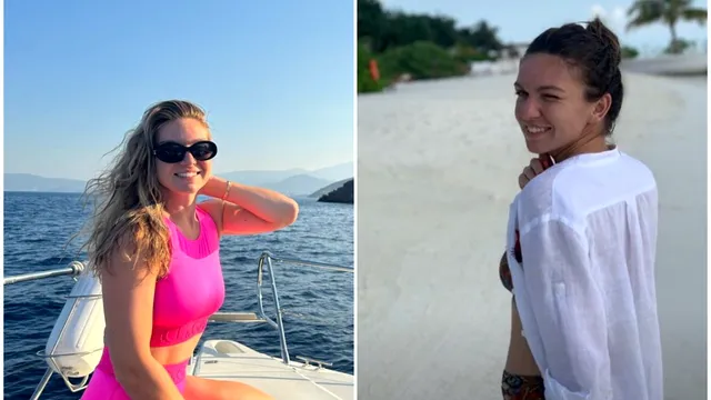 Singurele fotografii cu Simona Halep în costum de baie. Sportiva întoarce toate privirile la plajă, are un corp perfect VIDEO