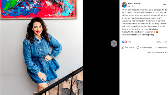 Mesajul cu care Oana Roman și-a surprins fanii