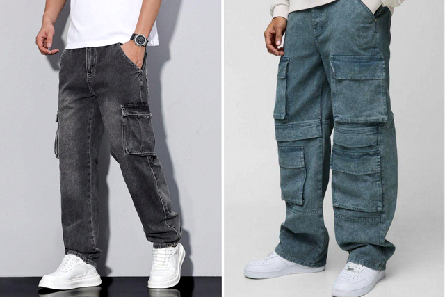 Pantaloni cargo denim