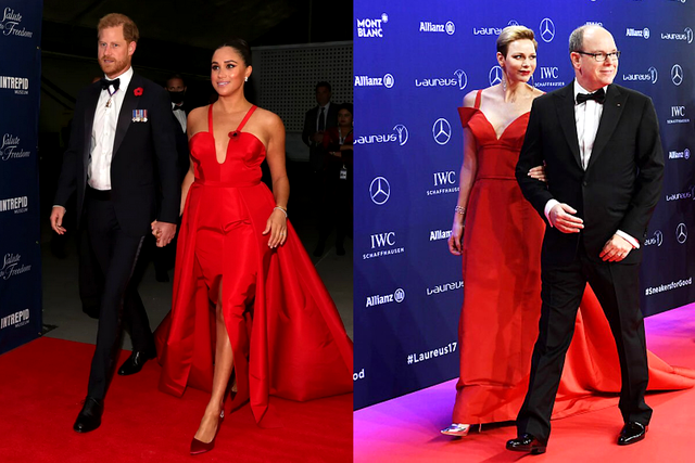 Meghan Markle și Prințesa Charlene și-au făcut apariția în rochii aproape identice