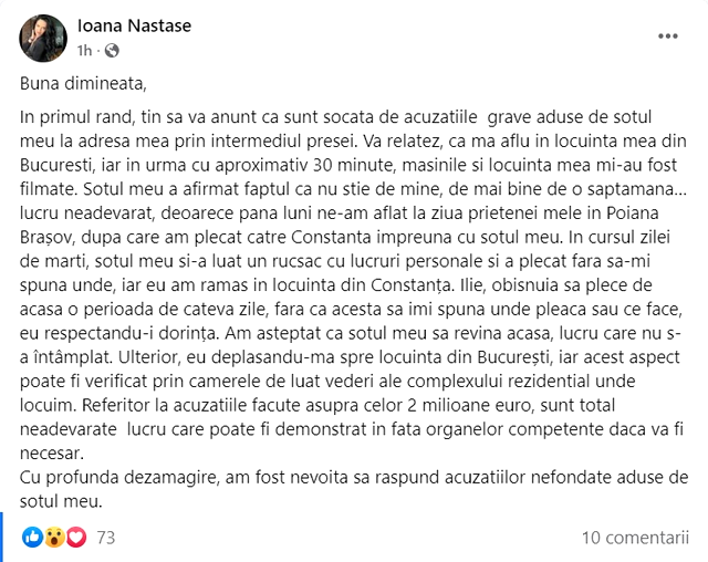 mesaj Ioana Nastase