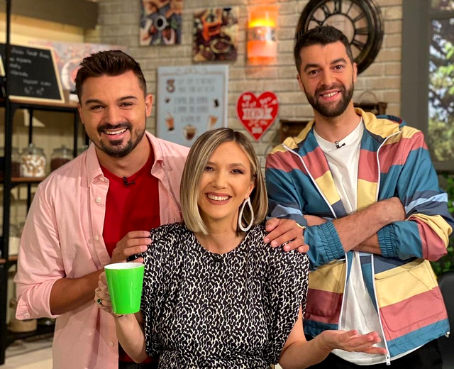 Trio-ul de la „Vorbește lumea”: Bogdan Ciudoiu, Adela Popescu și Shurubel