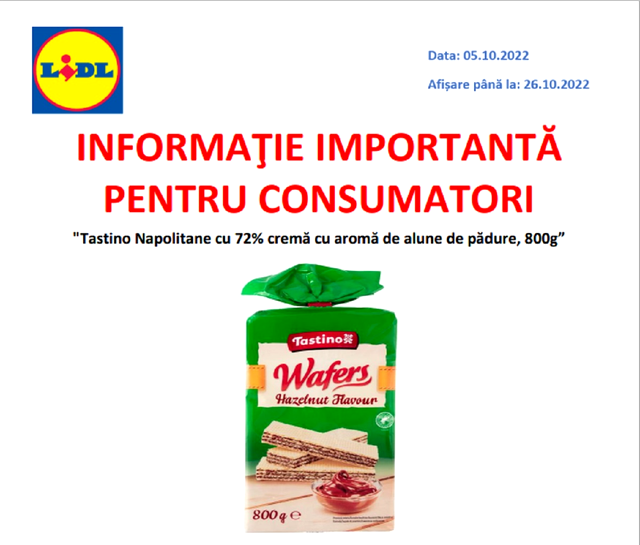 Produsul retras de la vânzare din toate magazinele LIDL