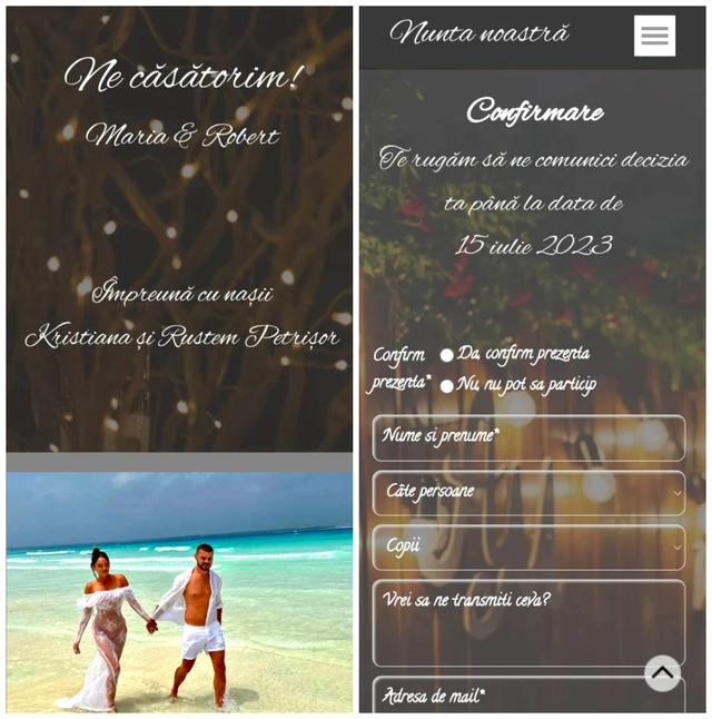 Cum arată invitația de nuntă a Mariei Constantin