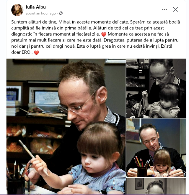 Iulia Albu, reacție de susținere pentru Mihai Albu