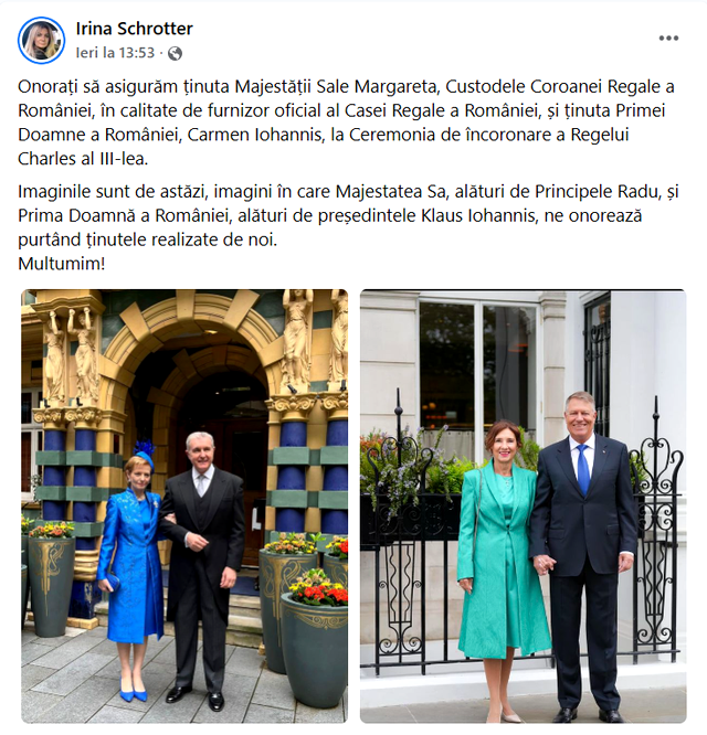 Cine e designerul care a creat rochia purtată de Carmen Iohannis la încoronarea regelui Charles. Schimbarea făcută de Prima Doamnă 