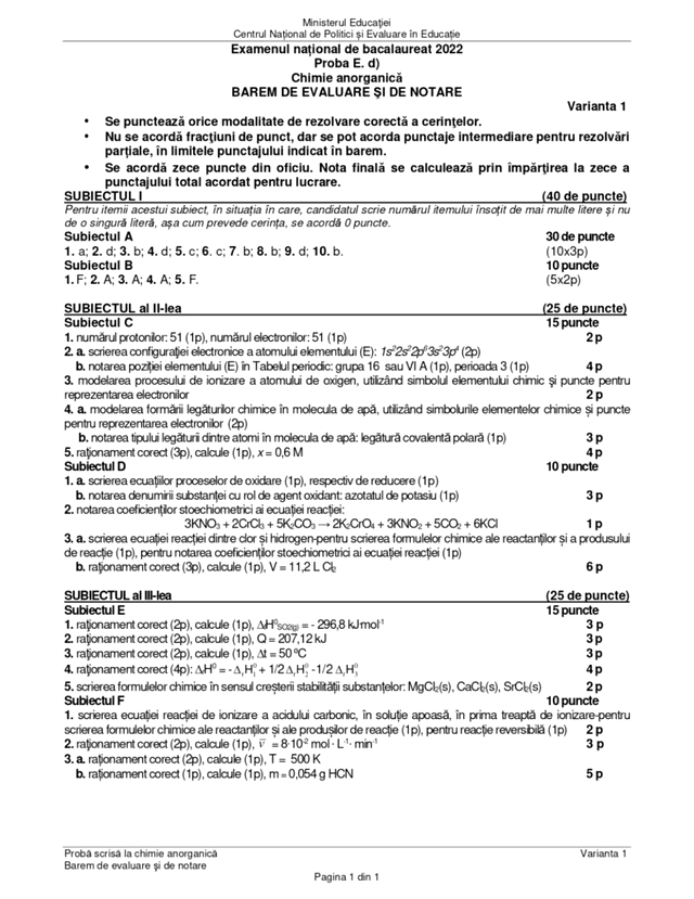Barem Chimie
