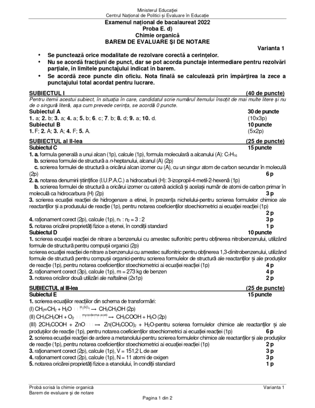 Barem Chimie