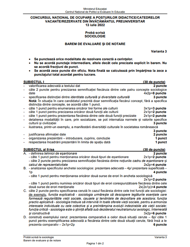 Subiecte Sociologie