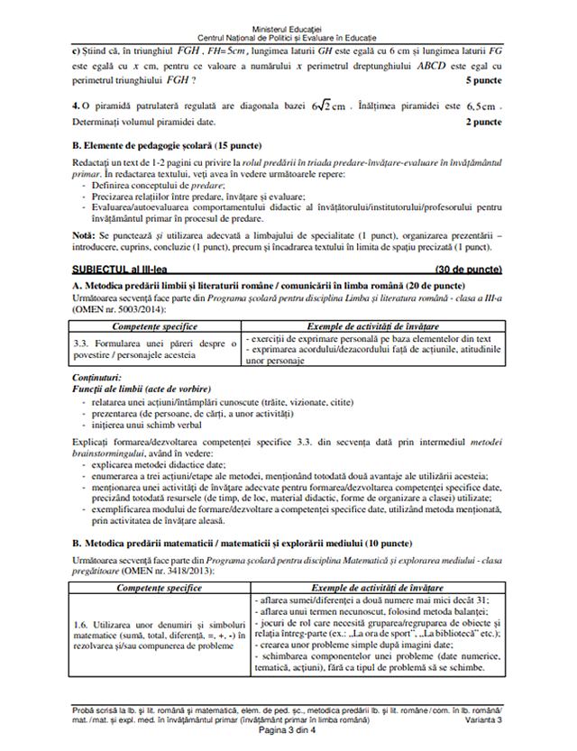 Subiecte Titularizare 2022 - Limba Română