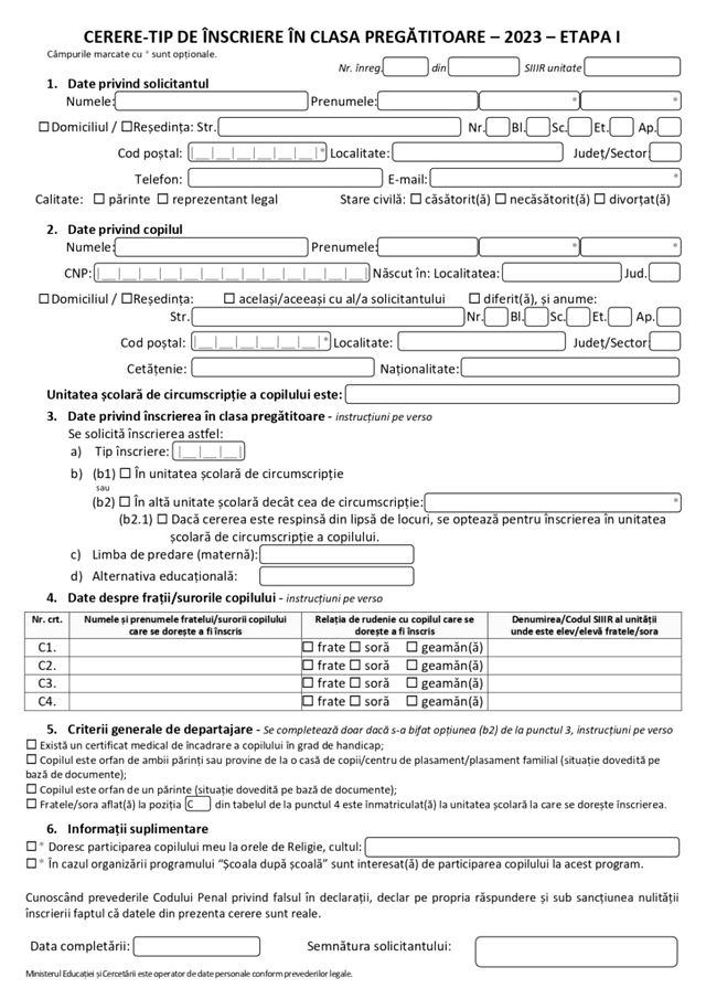  nscrieri clasa preg titoare 2023 2024 model de cerere ego ro