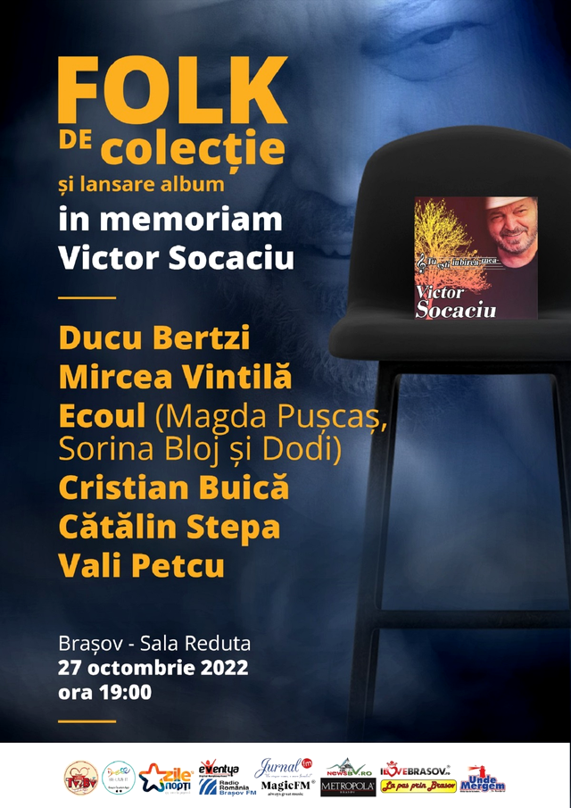 Afișul lansării albumului în memoria lui Victor Socaciu