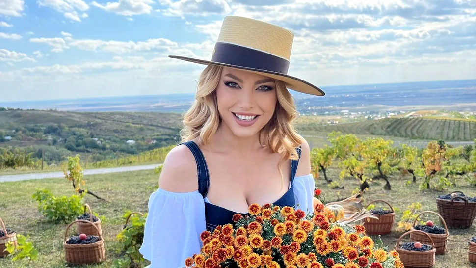 Elena Gheorghe, la cules de struguri. Imagini inedite cu celebra artistă