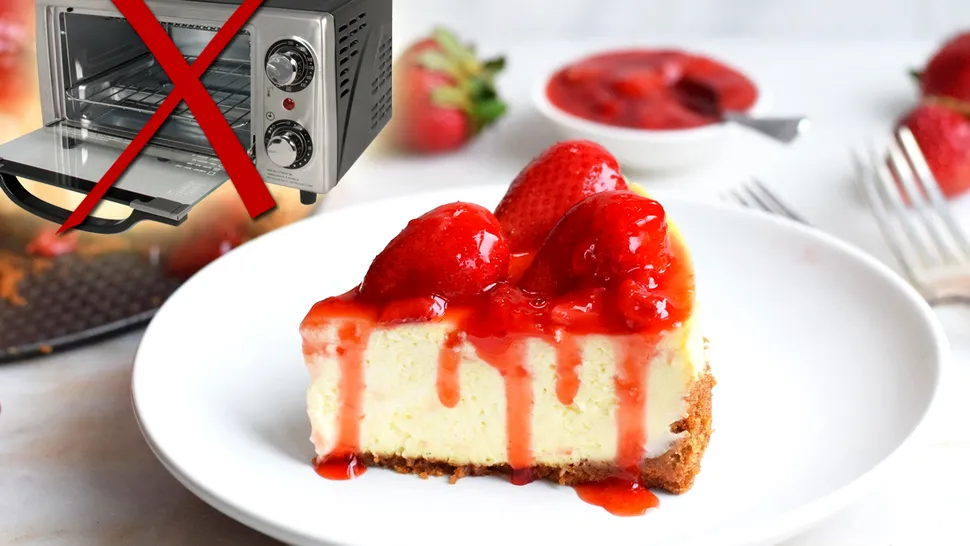 Cheesecake fără coacere cu căpșuni. Rețeta pas cu pas