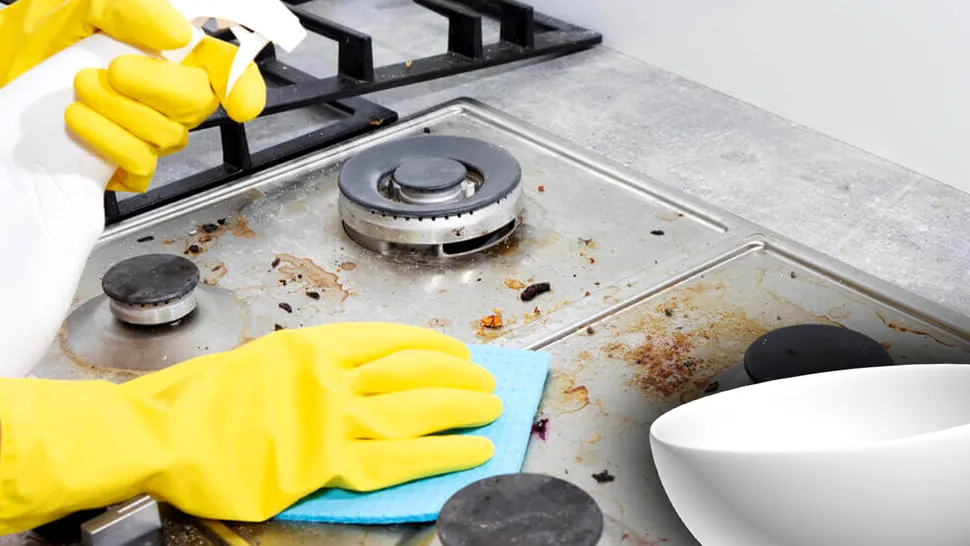 Amestecul din două ingrediente care elimină toată murdăria de pe aragaz. Trucul care îți va schimba viața