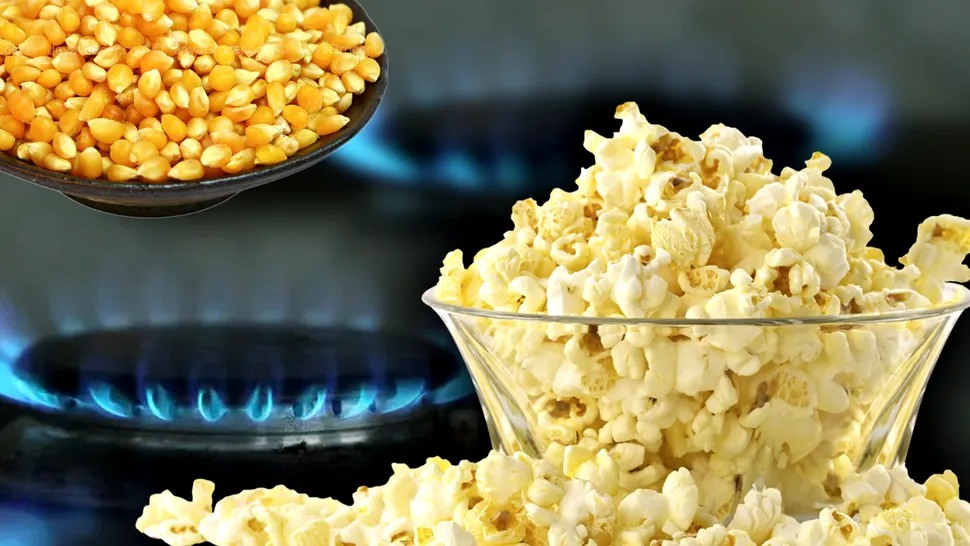 Cum faci popcorn pe aragaz, fără unt sau ulei. Trucul pe care trebuie să îl știi
