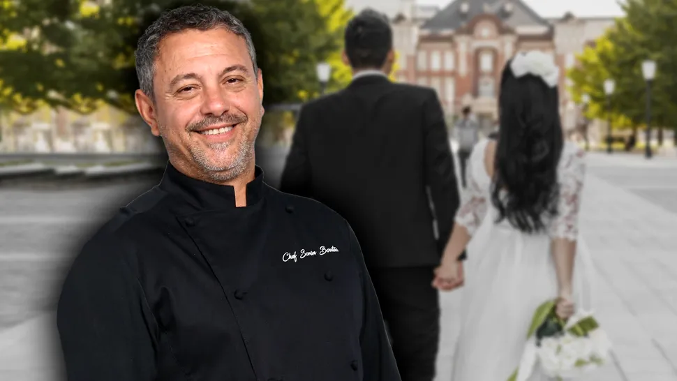 Imagine nemaivăzută cu chef Sorin Bontea și soția lui din ziua nunții. Eu m-am însurat la 24 de ani, dar cred că m-am maturizat undeva după 40