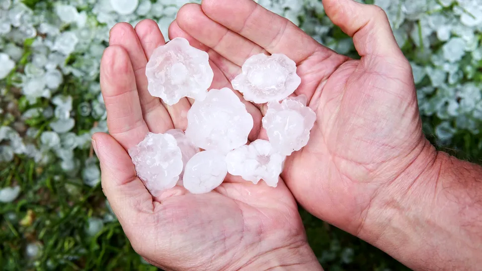 Grindină masivă a lovit România în luna mai. Zone acoperite de gheață și copaci smulși din rădăcini